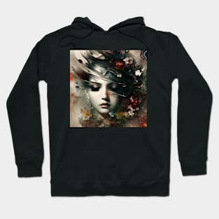 Beaux Animes Art, Beautiful Fantasy Anime Girl with flowers in her hair Design Hoodie